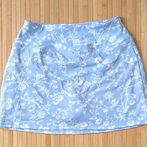 Laura Ashley Light Blue Floral Golf Tennis Skirt Skort Shorts, Size Small